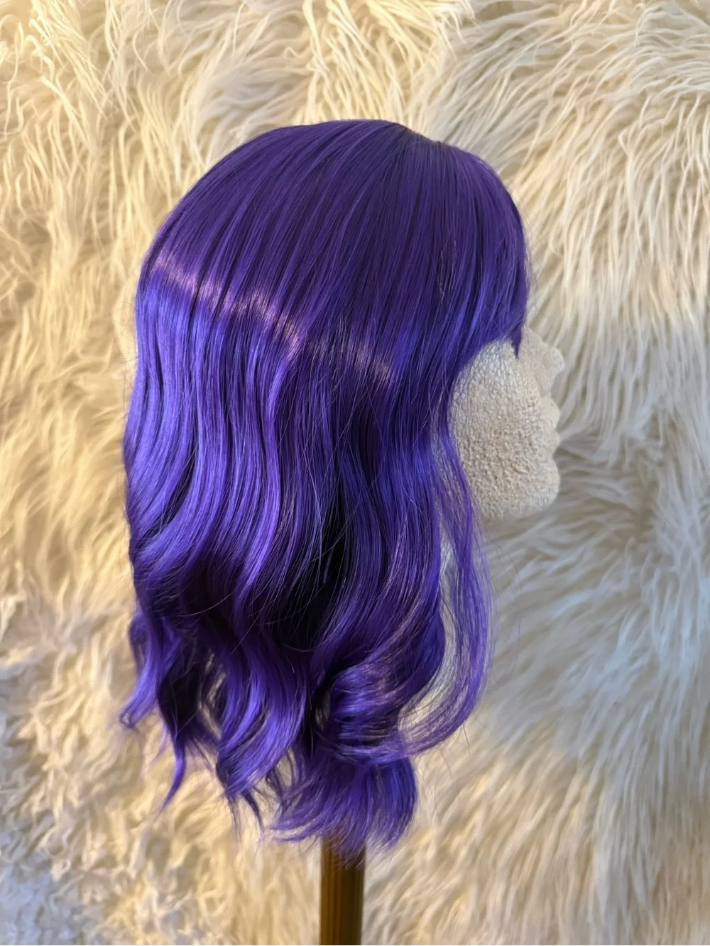 Vibrant Purple Short Wavy Women's Wig